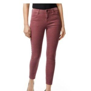 NWT J Brand Alana Velvet Corduroy Slim Fit Pants- Dusted Rose. Size 29.